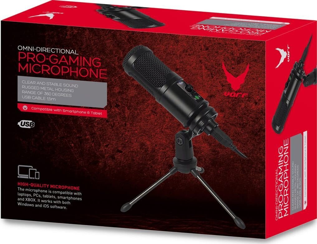 Mikrofon VARR Gamingowy USB + Tripod (VGMTB2) hinta ja tiedot | Mikrofonit | hobbyhall.fi