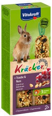Hamsterin herkkutikku pähkinöillä ja rusinoilla Vitakraft Kracker Traube & Nuss, 2 kpl. hinta ja tiedot | Pieneläinten ruoat | hobbyhall.fi
