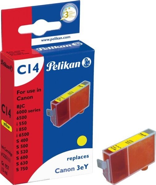 Pelikan Canon BJC3000 / 6000 (BCI-3) keltainen Gr.957