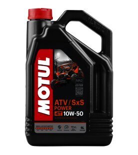 100 % synteettinen öljy uusimman sukupolven mönkijöille Motul ATV SxS Power, 10W50, 4 l hinta ja tiedot | Voiteluöljyt ja -nesteet | hobbyhall.fi