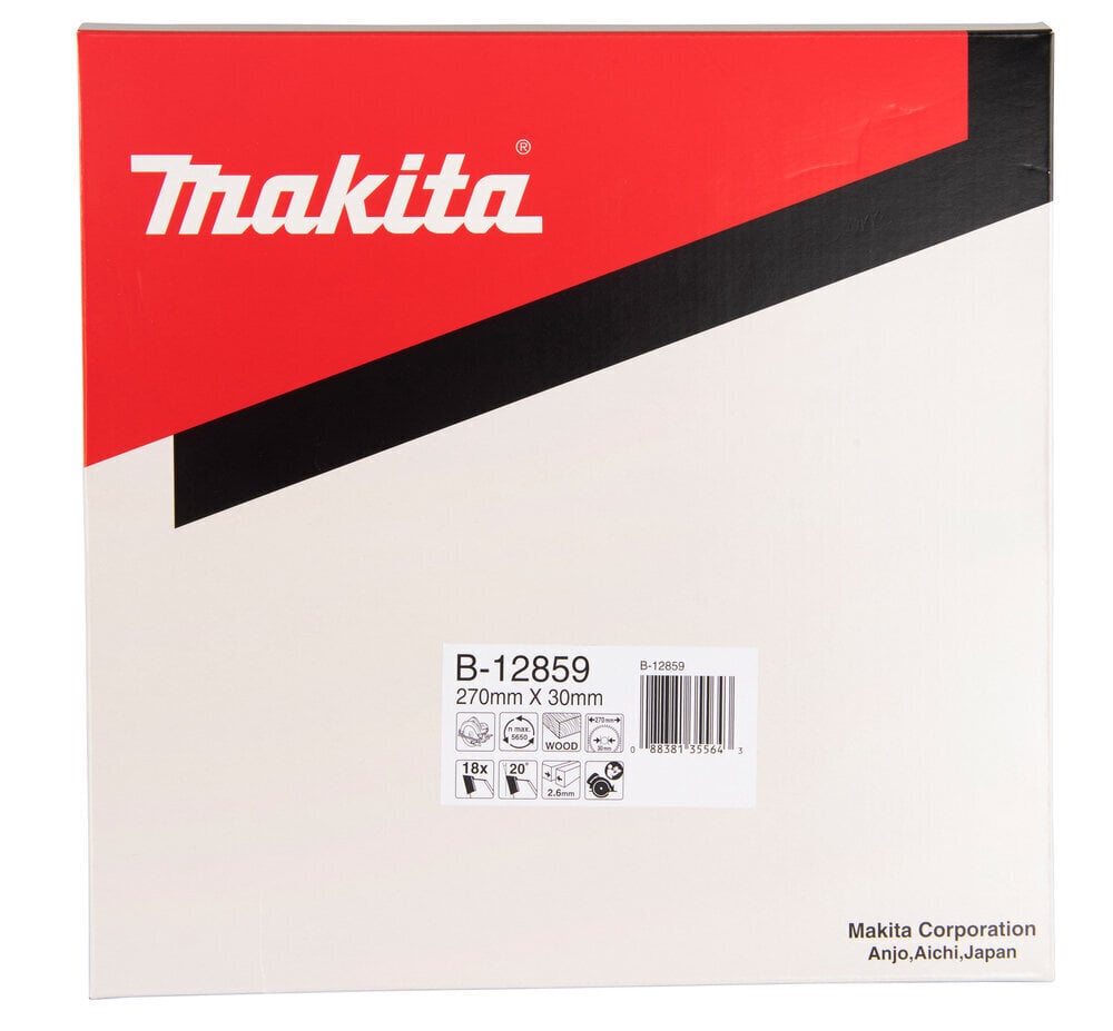 Makita B-12859 T.C.T sahanterä 270X2.6X30mm 20° T18 hinta ja tiedot | Puutarhatyökalujen tarvikkeet | hobbyhall.fi