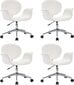 vidaXL kääntyvät ruokapöydän tuolit 4 kpl Valkoinen keinonahka. hinta ja tiedot | Ruokapöydän tuolit | hobbyhall.fi