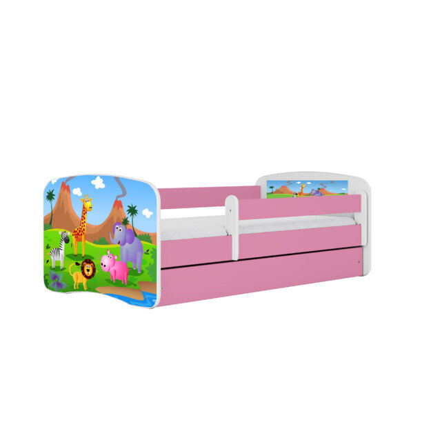 Bed Babydreams, vaaleanpunainen, 140x70, laatikolla. hinta ja tiedot | Sängyt | hobbyhall.fi