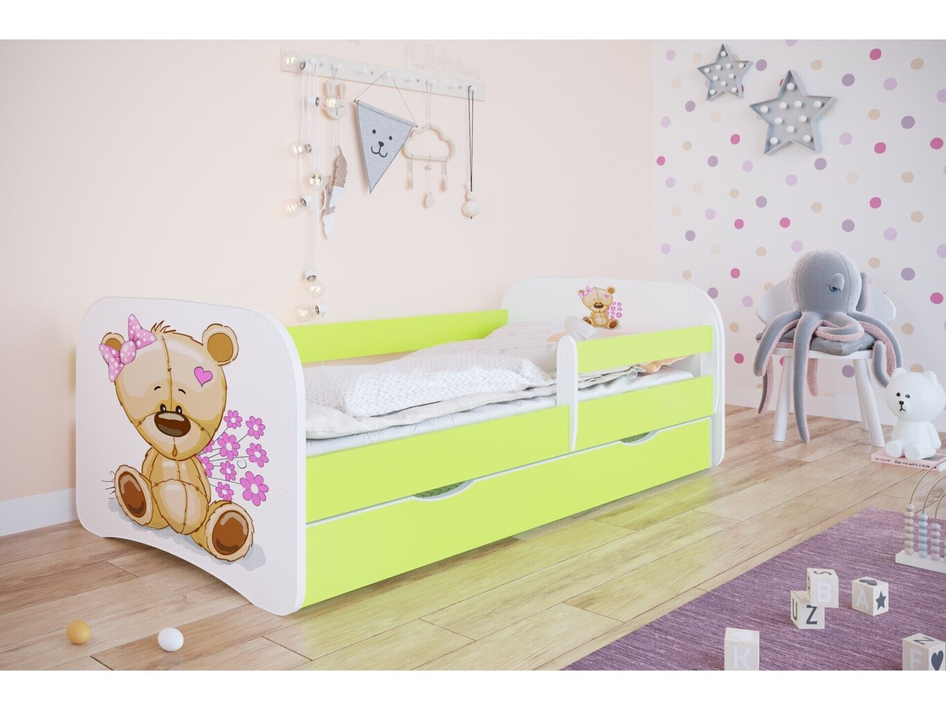 Sänky Babydreams keltainen, 140x70, laatikolla. hinta ja tiedot | Sängyt | hobbyhall.fi