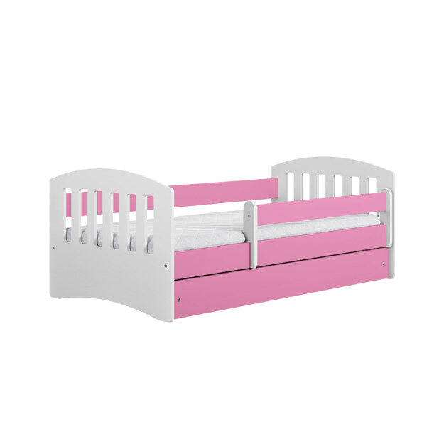 Sänky, pinkki, 140x80, laatikolla hinta ja tiedot | Sängyt | hobbyhall.fi