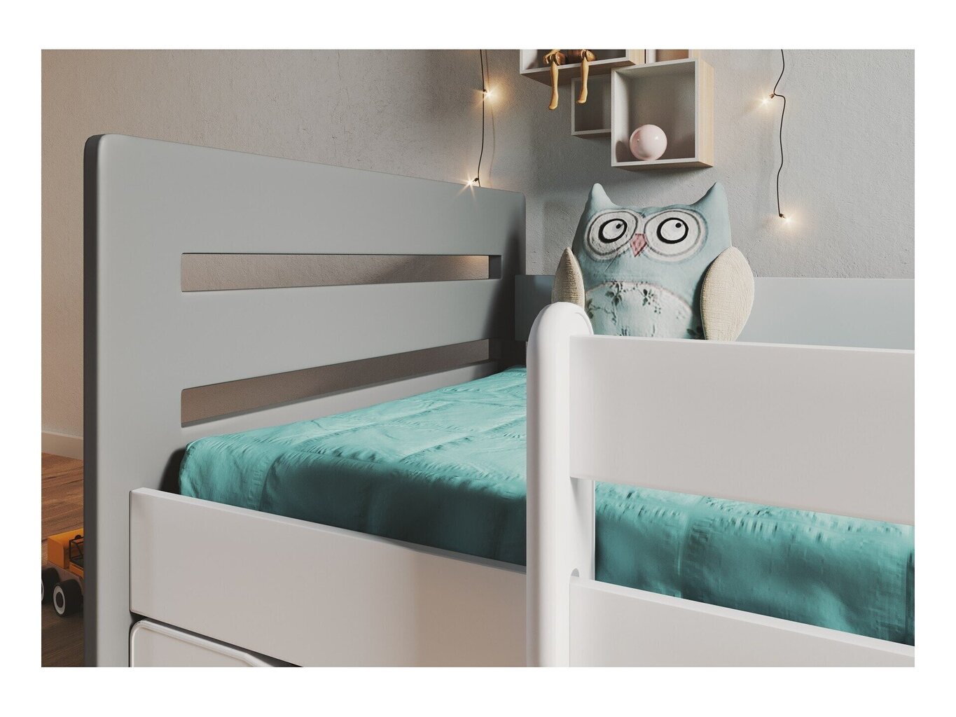 Sänky, harmaa, 140x80, laatikolla. hinta ja tiedot | Sängyt | hobbyhall.fi