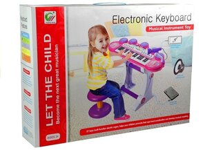 Lastenpiano mikrofonilla ja tuolilla, vaaleanpunainen. hinta ja tiedot | Kehittävät lelut | hobbyhall.fi