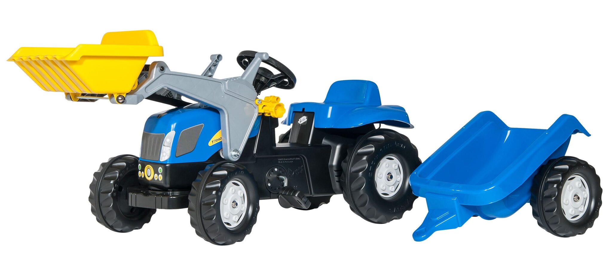 Traktori perävaunulla ja ämpärillä Rolly Toys RollyKid NH T7040, sininen hinta ja tiedot | Poikien lelut | hobbyhall.fi
