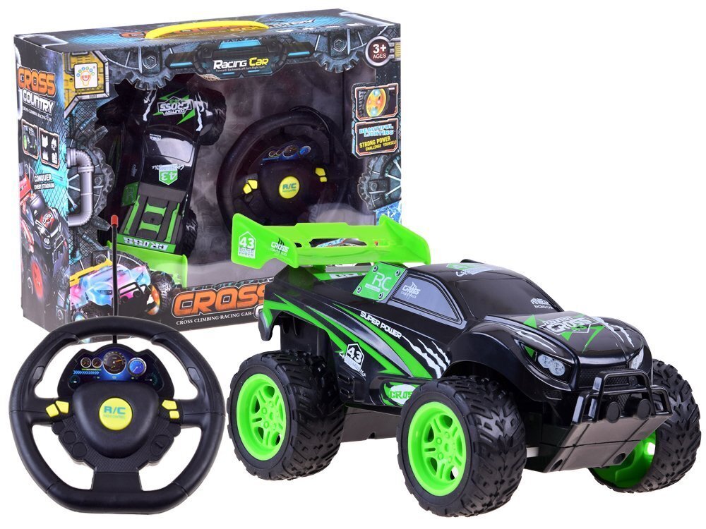 Kauko-ohjattu auto Cross Country, vihreä hinta ja tiedot | Poikien lelut | hobbyhall.fi