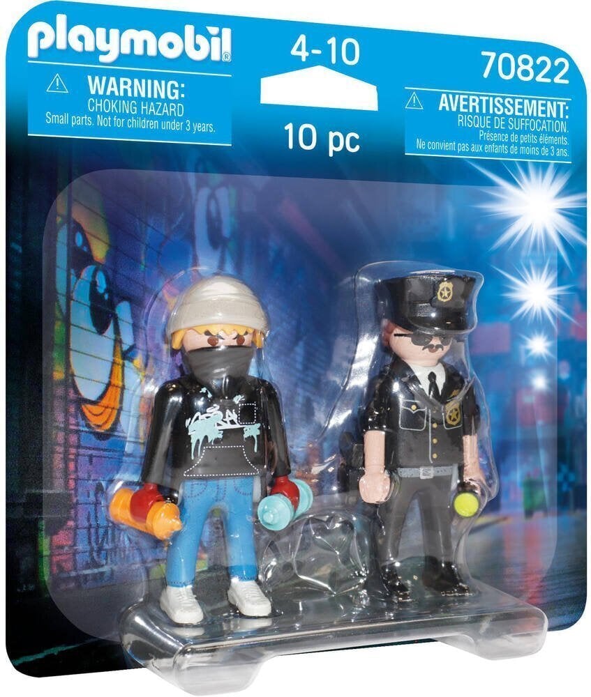 70822 PLAYMOBIL, DuoPack poliisi ja katutaiteilija hinta ja tiedot | LEGOT ja rakennuslelut | hobbyhall.fi