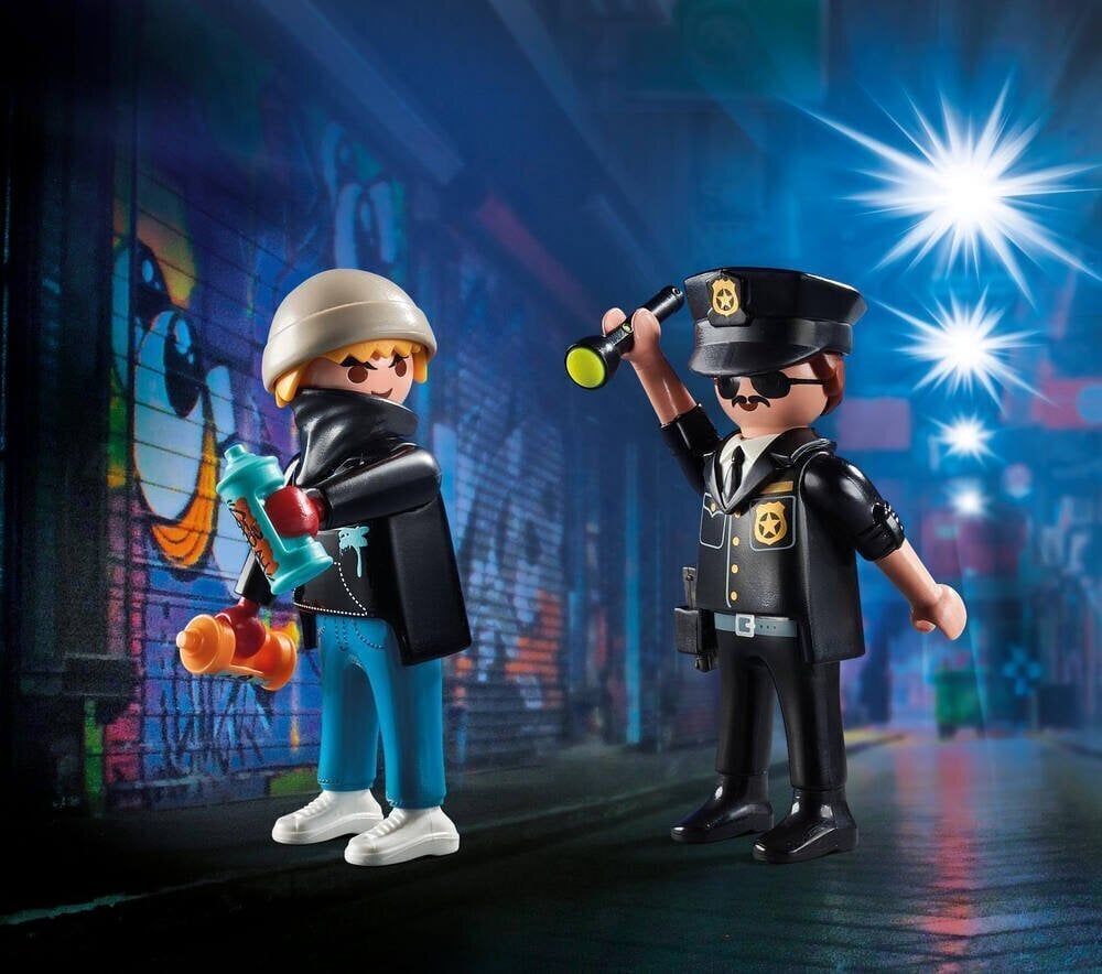 70822 PLAYMOBIL, DuoPack poliisi ja katutaiteilija hinta ja tiedot | LEGOT ja rakennuslelut | hobbyhall.fi