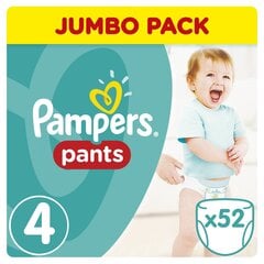 -PAMPERIT Housut, 4 koko, 9-15 kg, 52 kpl hinta ja tiedot | Vaipat | hobbyhall.fi