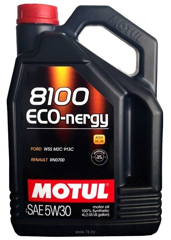Synteettinen öljy Motul 104257, 8100 Eco-nergy 5W30, 4 l hinta ja tiedot | Moottoriöljyt | hobbyhall.fi