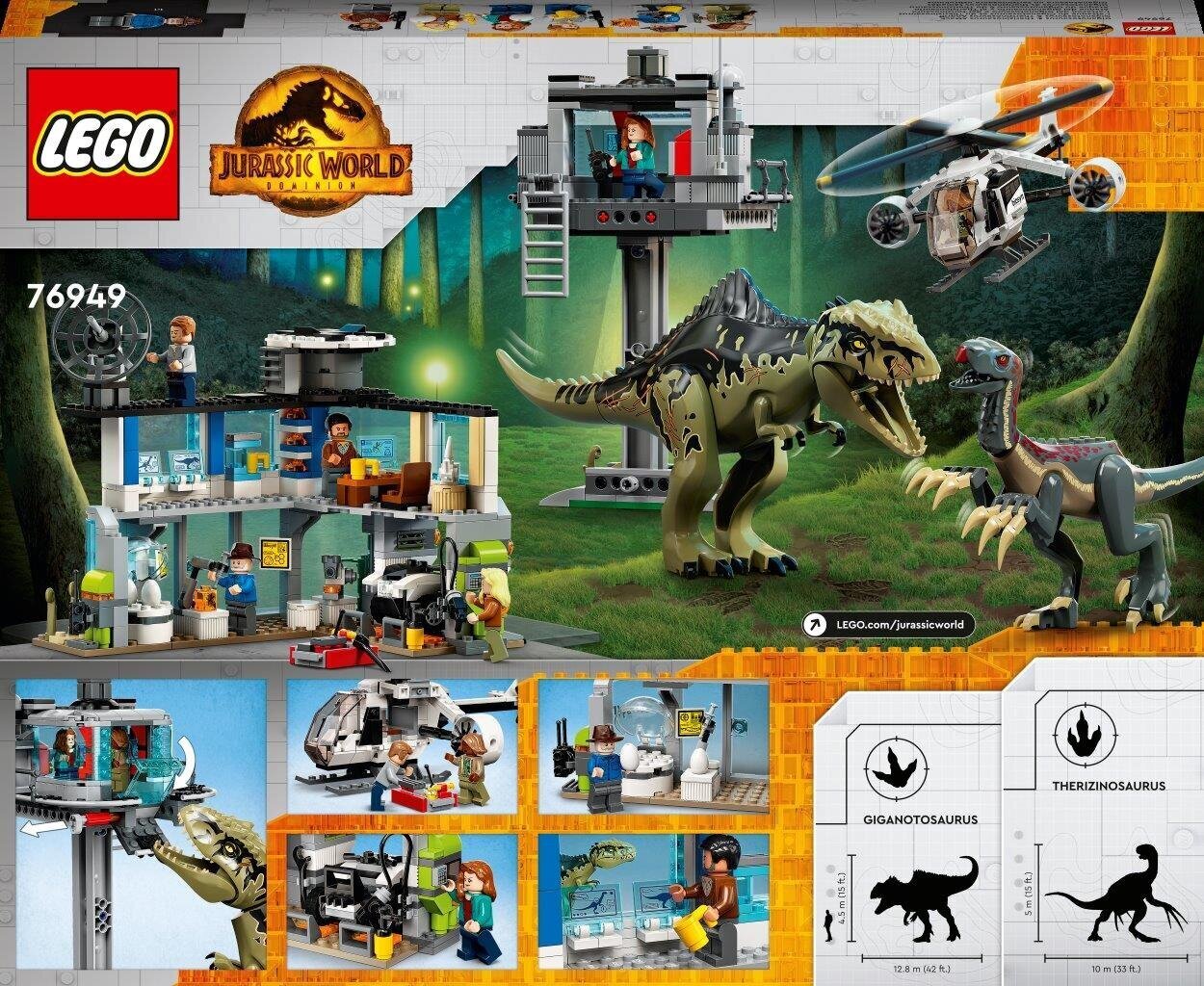 76949 LEGO® Jurassic World Giganotosauruksen ja Therizinosauruksen hyökkäys hinta ja tiedot | LEGOT ja rakennuslelut | hobbyhall.fi