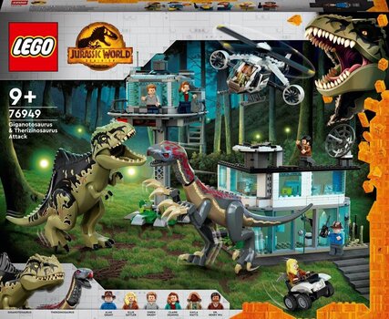 76949 LEGO® Jurassic World Giganotosauruksen ja Therizinosauruksen hyökkäys hinta ja tiedot | LEGOT ja rakennuslelut | hobbyhall.fi