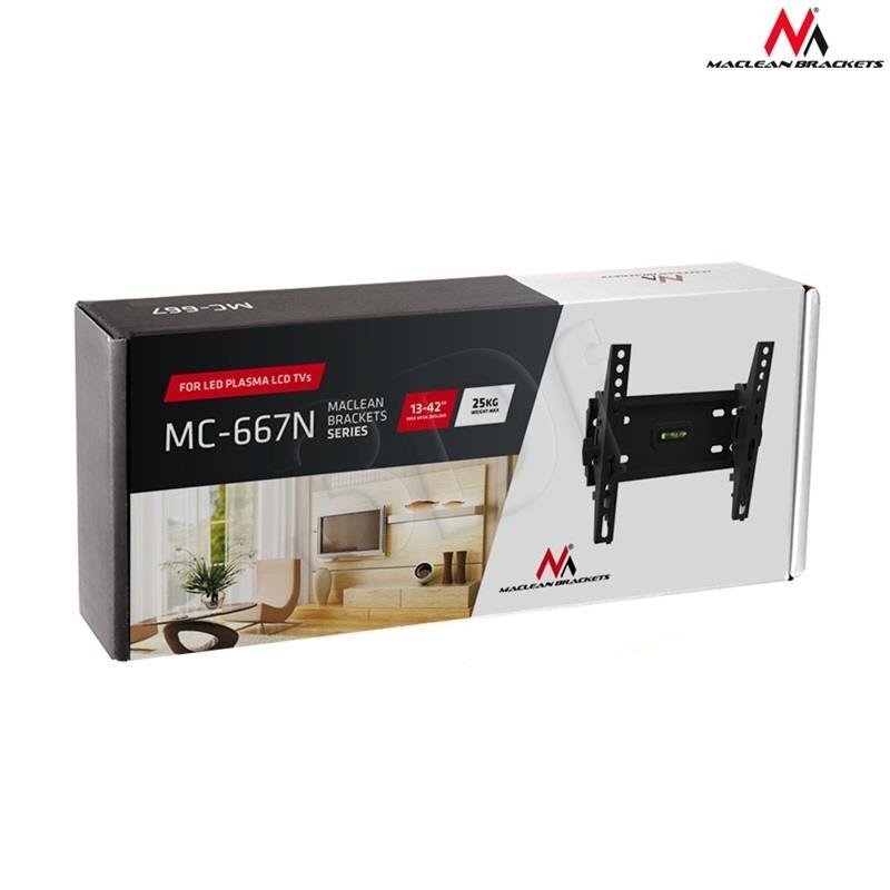 TV-teline Maclean MC-667 23-42", musta hinta ja tiedot | TV-seinätelineet | hobbyhall.fi