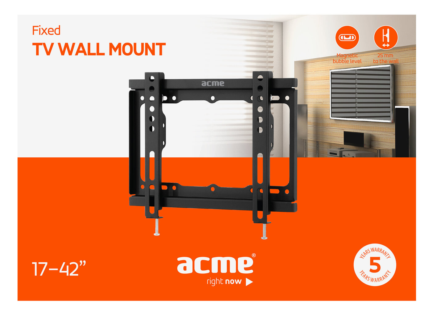 Acme MTSF11, (17–43), 20 kg, seinäteline hinta ja tiedot | TV-seinätelineet | hobbyhall.fi