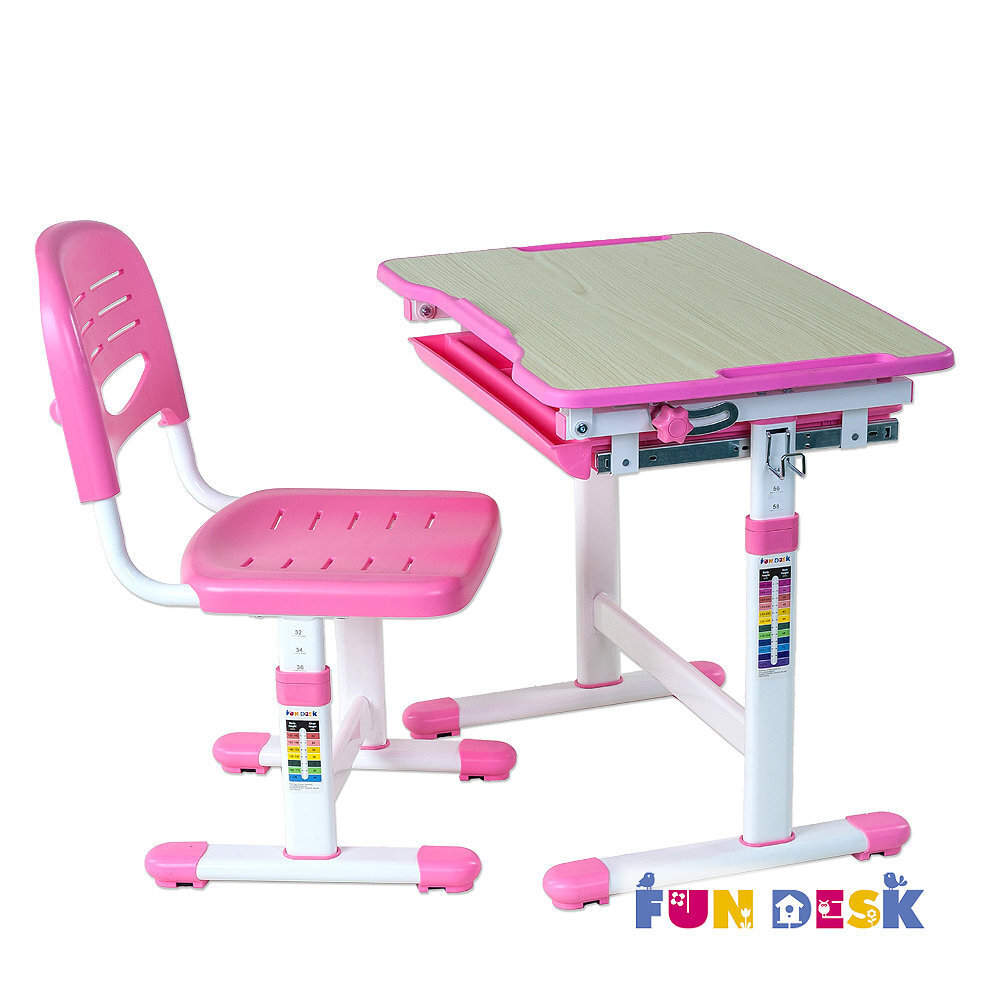 FunDesk Piccolino, vaaleanpunainen Säädettävä lasten työpöytä ja tuoli hinta ja tiedot | Tietokonepöydät ja työpöydät | hobbyhall.fi