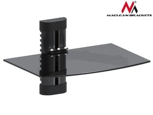 Maclean MC-663 1-Tier Wall Floating Glass Shelf Support DVD Console PS3 Xbox hinta ja tiedot | Maclean Kodinkoneet ja kodinelektroniikka | hobbyhall.fi