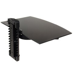 Maclean MC-663 1-Tier Wall Floating Glass Shelf Support DVD Console PS3 Xbox hinta ja tiedot | TV-seinätelineet | hobbyhall.fi