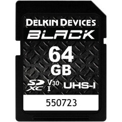 Delkin Devices 64GB MUSTA UHS SDXC -muistikortti. hinta ja tiedot | Delkin Puhelimet, älylaitteet ja kamerat | hobbyhall.fi