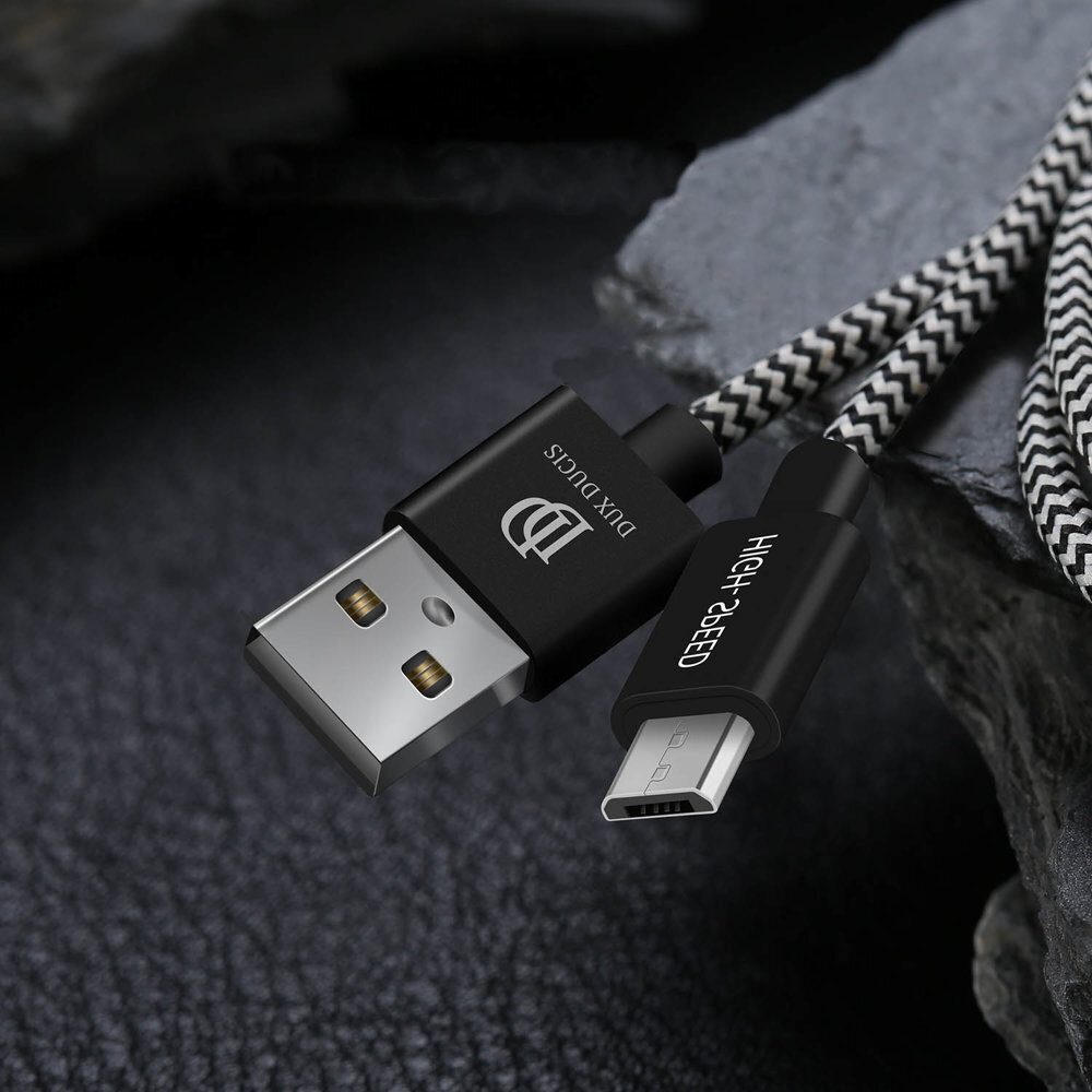 Dux Ducis K ONE Sarja USB/Micro USB kaapeli 2.1A 2M musta hinta ja tiedot | Puhelinkaapelit | hobbyhall.fi