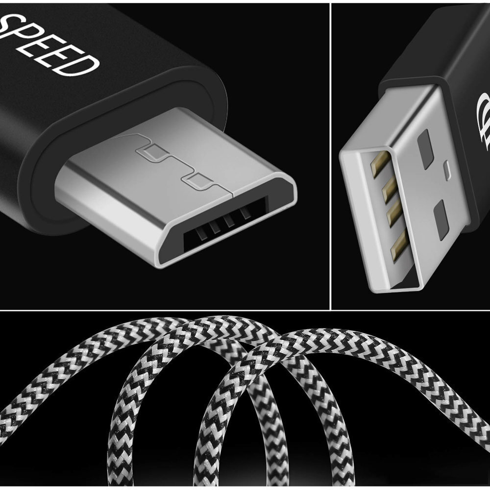 Dux Ducis K ONE Sarja USB/Micro USB kaapeli 2.1A 2M musta hinta ja tiedot | Puhelinkaapelit | hobbyhall.fi