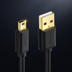 Ugreen USB - mini-USB-kaapeli 480 Mbps 3 m musta (US132 10386). hinta ja tiedot | Puhelinkaapelit | hobbyhall.fi