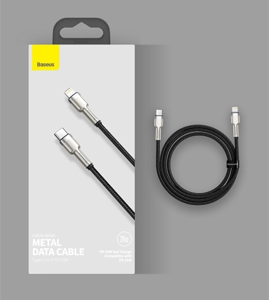 Baseus Cafule Series Metal Data USB Type C - Lightning-kaapelin virtalähde 20 W 2 m violetti (CATLJK-B05) hinta ja tiedot | Puhelinkaapelit | hobbyhall.fi