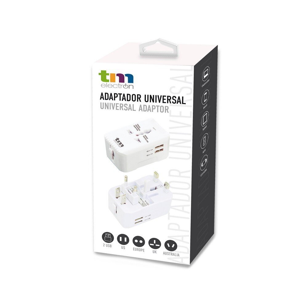 Puhelinlaturi, 2 USB-porttia TM Electron hinta ja tiedot | Puhelimen laturit | hobbyhall.fi