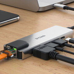 D-Link USB C - HDMI-keskitin. hinta ja tiedot | D-Link Tietokoneet ja pelaaminen | hobbyhall.fi