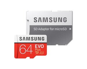 MicroSDXC-muistikortti 64GB + sovitin Samsung EVO Plus MB-MC64HA / APC, hinta ja tiedot | Puhelimen muistikortit | hobbyhall.fi