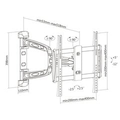 Sbox PWM-3144, Vesa 400x400, 32 "-55" hinta ja tiedot | TV-seinätelineet | hobbyhall.fi