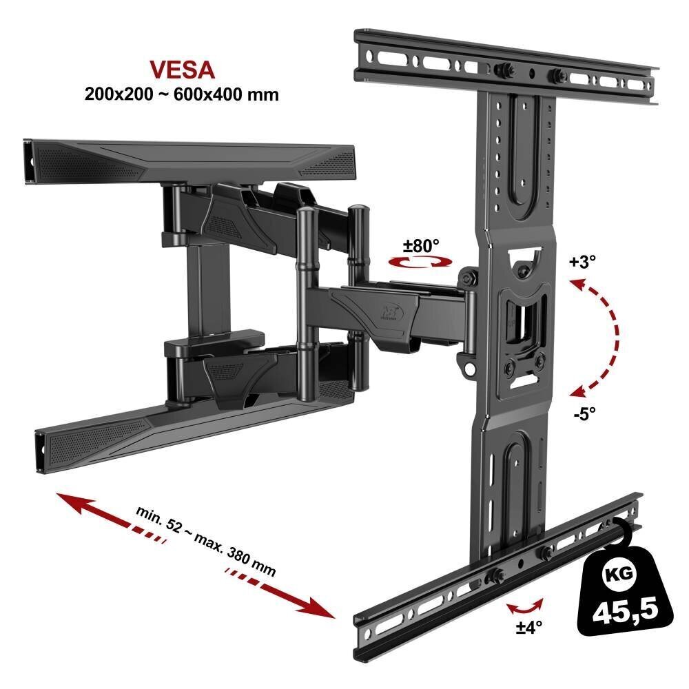 Tv-teline NB P6 45’'-75'' VESA 60 cm * 40 cm hinta ja tiedot | TV-seinätelineet | hobbyhall.fi