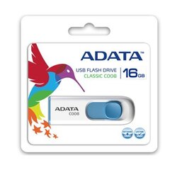 Muistitikku A-data C008 16GB, USB 2.0, valkoinen/sininen. hinta ja tiedot | Muistitikut | hobbyhall.fi