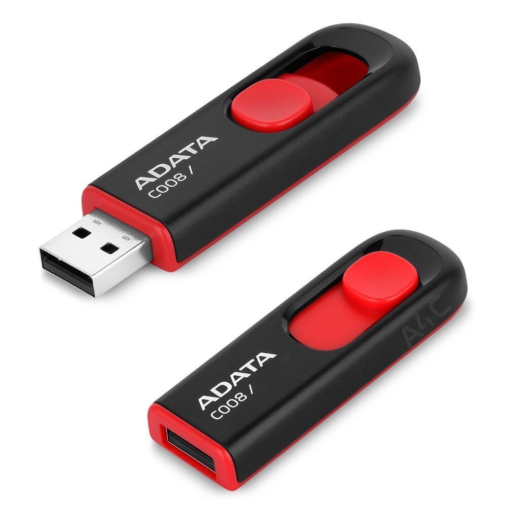 Muistitikku A-data C008 64GB, USB 2.0, musta/punainen hinta ja tiedot | Muistitikut | hobbyhall.fi