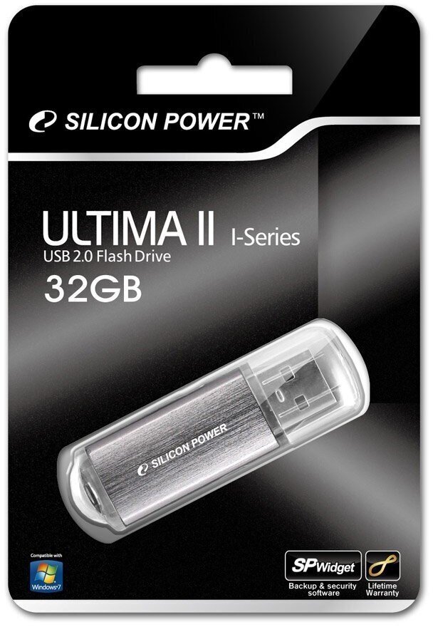 Silicon Power -flash-asema 32 Gt Ultima II i-Series, hopea. hinta ja tiedot | Muistitikut | hobbyhall.fi