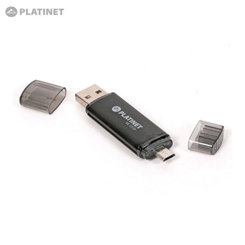 Muistitikku Platinet 32GB, USB 2.0, micro USB, musta hinta ja tiedot | Muistitikut | hobbyhall.fi