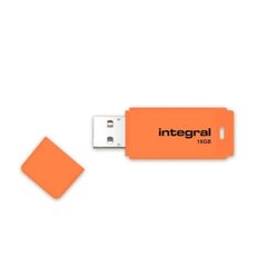 Muistitikku Integral Neon 16GB, oranssi hinta ja tiedot | Muistitikut | hobbyhall.fi