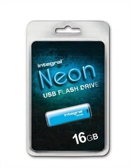Muistitikku Integral Neon 16GB, sininen hinta ja tiedot | Muistitikut | hobbyhall.fi