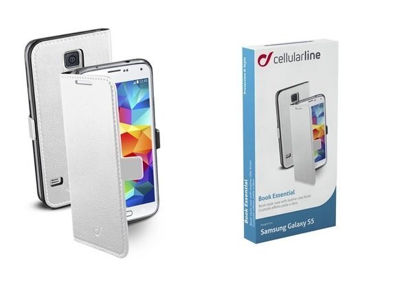 Cellular Line kotelo Essential Samsung Galaxy S5, valkoinen (CBOOKESSENGALS5W) Saatavana 18 kaupungissa! hinta ja tiedot | Puhelimen kuoret ja kotelot | hobbyhall.fi