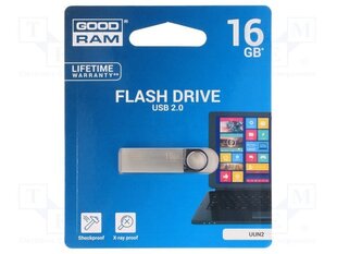 Muistitikku GOODRAM - UUN2 16GB Silver USB2.0 hinta ja tiedot | Muistitikut | hobbyhall.fi