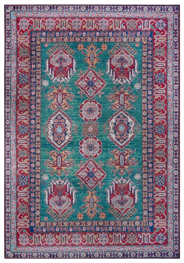 Asmar Aren Kazak Nouristan -matto, 160 x 230 cm, vihreä / punainen hinta ja tiedot | Isot matot | hobbyhall.fi