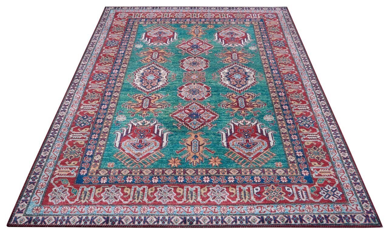 Asmar Aren Kazak Nouristan -matto, 160 x 230 cm, vihreä / punainen hinta ja tiedot | Isot matot | hobbyhall.fi