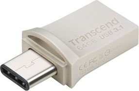 Flashdrive Transcend 64GB JetFlash 890, Silver Plating USB 3.1 Type C hinta ja tiedot | Muistitikut | hobbyhall.fi