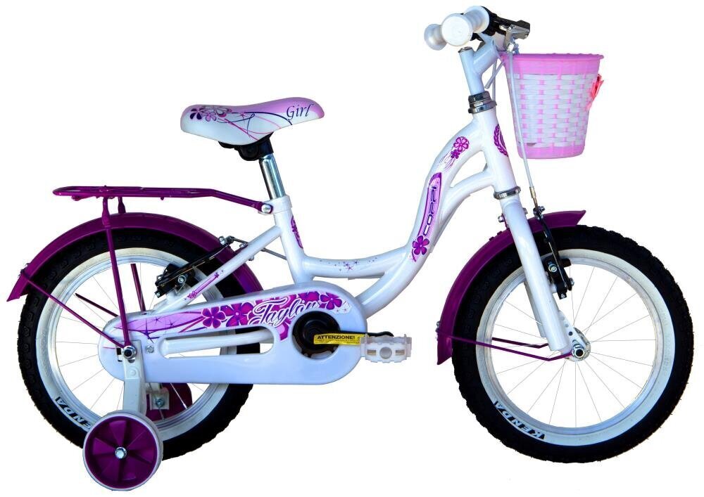 Lasten polkupyörä Coppi Junior Lady Taylor 14", valkoinen hinta ja tiedot | Polkupyörät | hobbyhall.fi