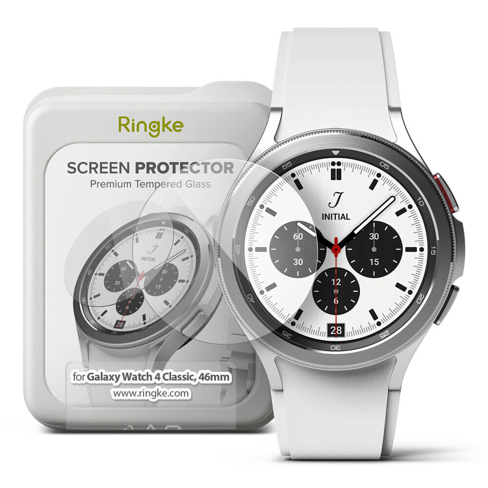 Pyöreä IDGL karkaistu lasi Samsung Galaxy Watch 4 - 46 mm, 4 kpl. hinta ja tiedot | Näytönsuojakalvot ja -lasit | hobbyhall.fi