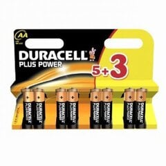 Duracell Plus Teho AA 5+3 -paristot hinta ja tiedot | Paristot | hobbyhall.fi