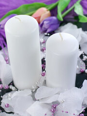 Kynttilät, valkoinen, 12x6 cm, palaa jopa 20 tuntia, 1 pakkaus / 6 kpl hinta ja tiedot | Kynttilät ja kynttilänjalat | hobbyhall.fi