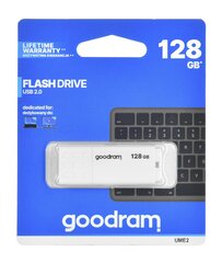 GOODRAM FLASHDRIVE 128GB UME2 USB 2.0 WHITE hinta ja tiedot | Muistitikut | hobbyhall.fi